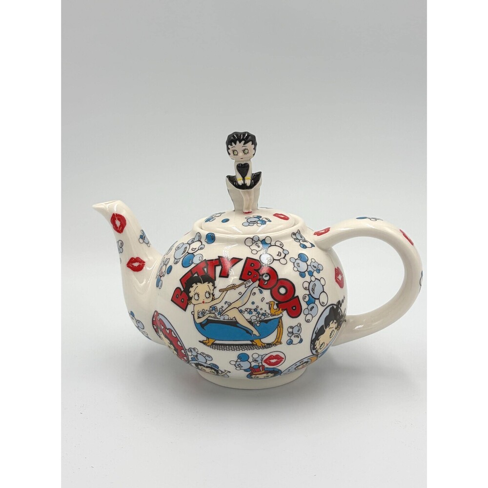 Betty Boop Ceramic Bubble Bath Teapot Figural Lid Collectible Tea Pot Vintage